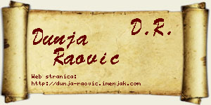 Dunja Raović vizit kartica